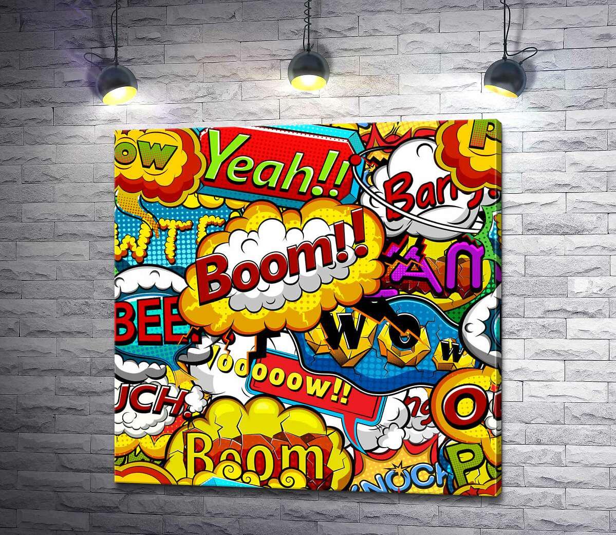 Картина ArtPoster Пухнасті хмарки фраз із коміксів 130x130 см Модуль №1 (003592)