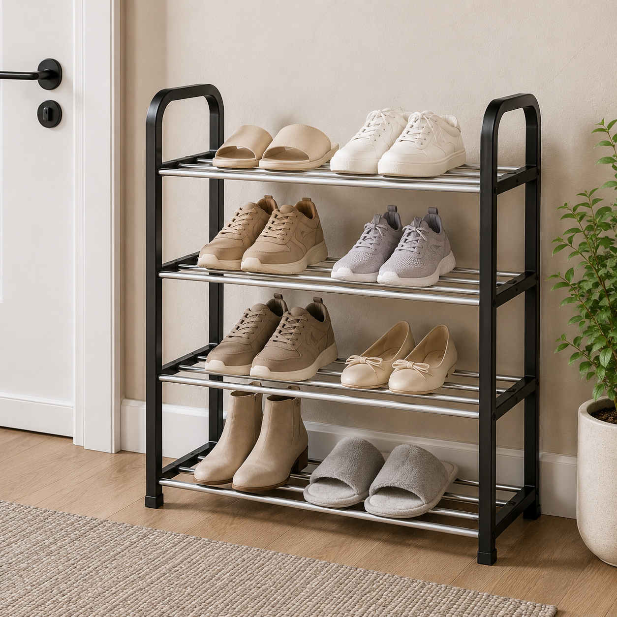 Полка для обуви 4 уровня Eco Fabric до 8 пар обуви 56x40x19 см (EF-4852-4)