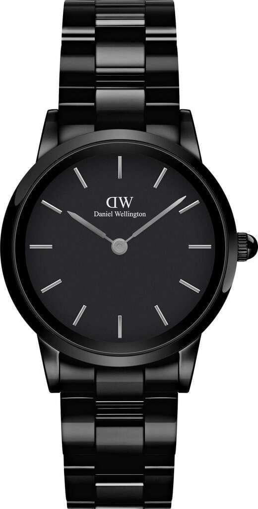 Наручные часы женские Daniel Wellington Iconic Link Ceramic DW00100415 с керамическим корпусом WR 30 м Черный (3149525518)