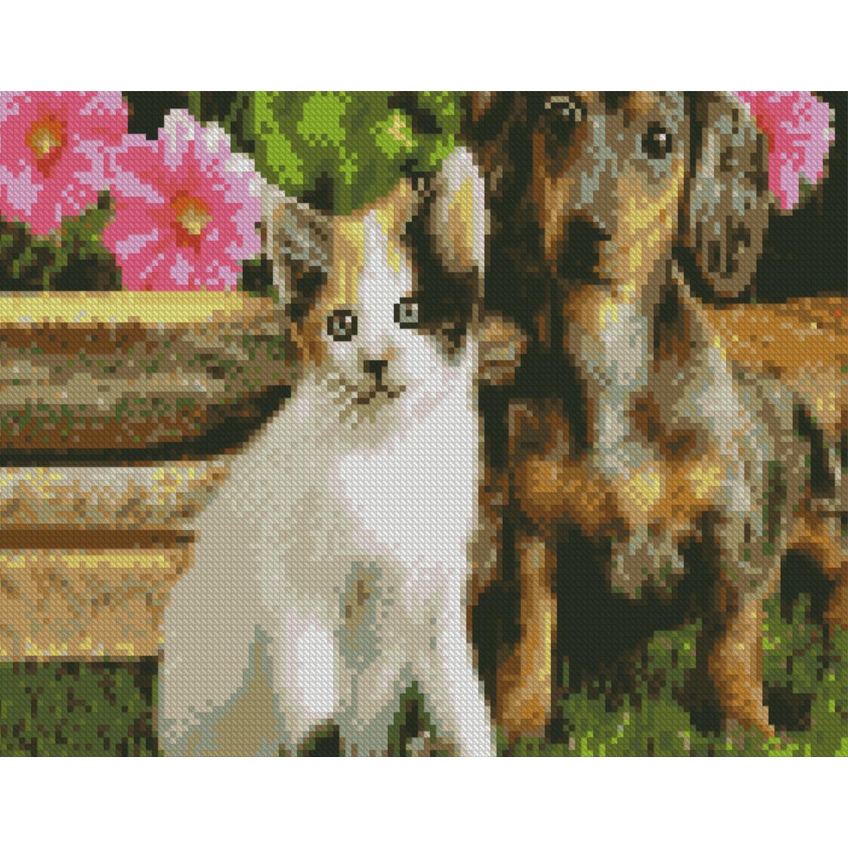 Алмазная мозаика Strateg Премиум Ушастые друзья 30x40 см (HX524)