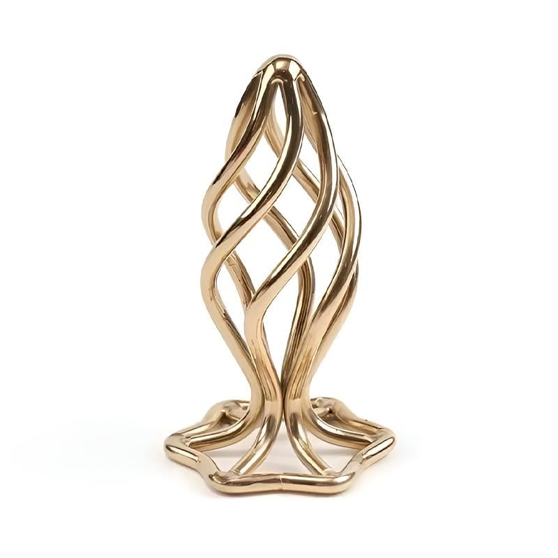 Анальная пробка Lockink Sevanda Hollow Spiral Golden Metal Anal Plug L 9,8 см Золотистый (53045)