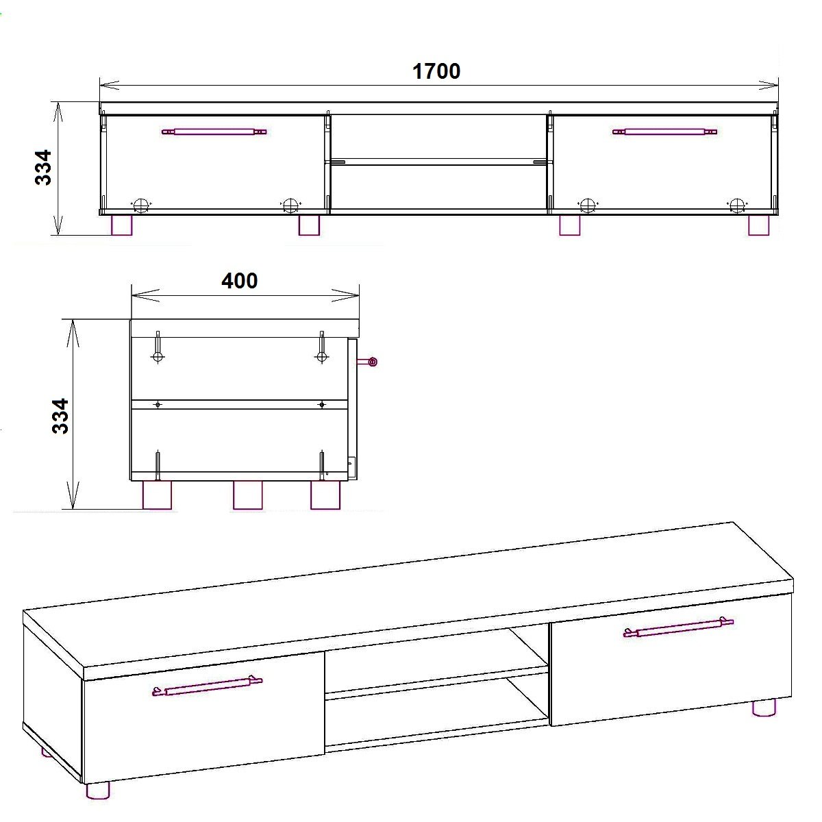 Тумба для телевизора Компанит МГ-2 ТВ-1 Венге темный + Венге светлый - фото 2 Тумба для телевизора Компанит МГ-2 ТВ-1 Венге темный + Венге светлый - фото 2