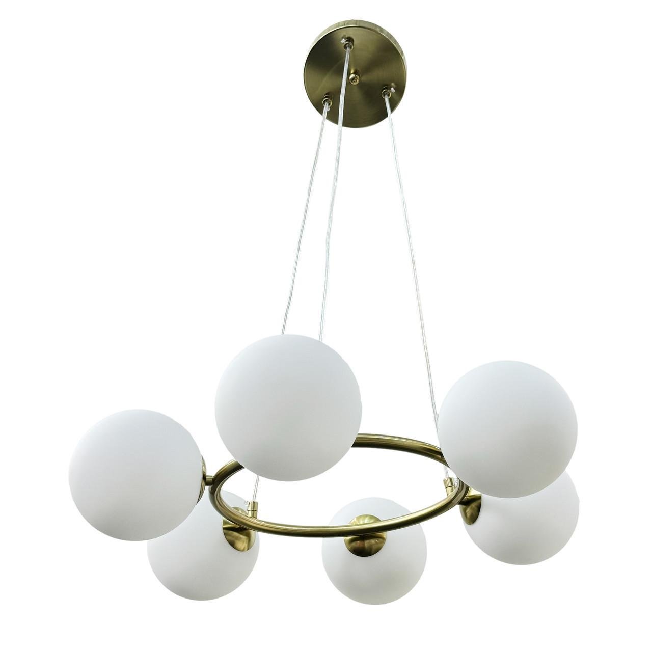 Люстра подвесная на 6 плафонов Прометей 9-N2938/6P CP Медный