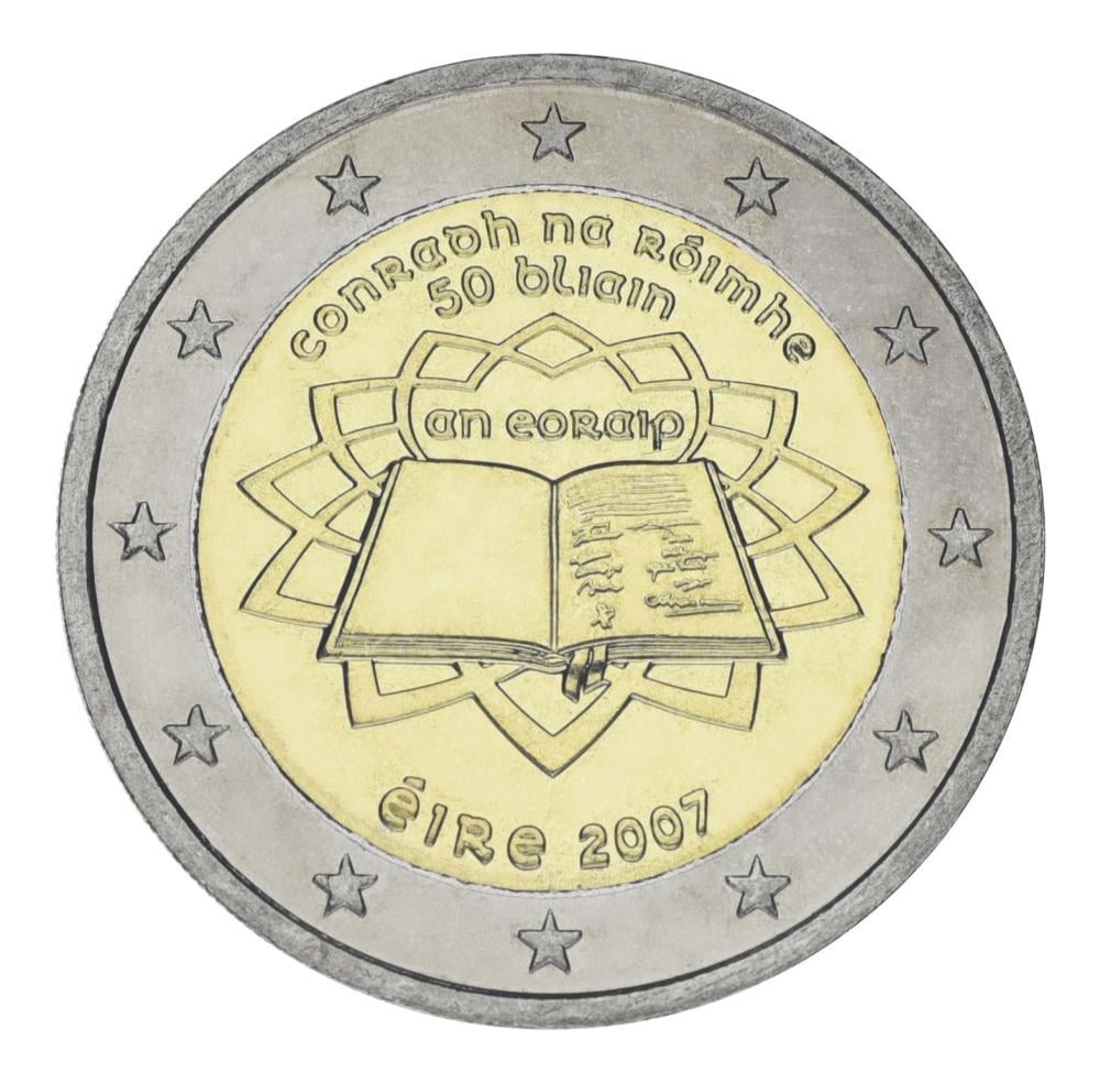 Коллекционная монета Ирландия 2 евро 2007 Римский договор UNC (KM#53)