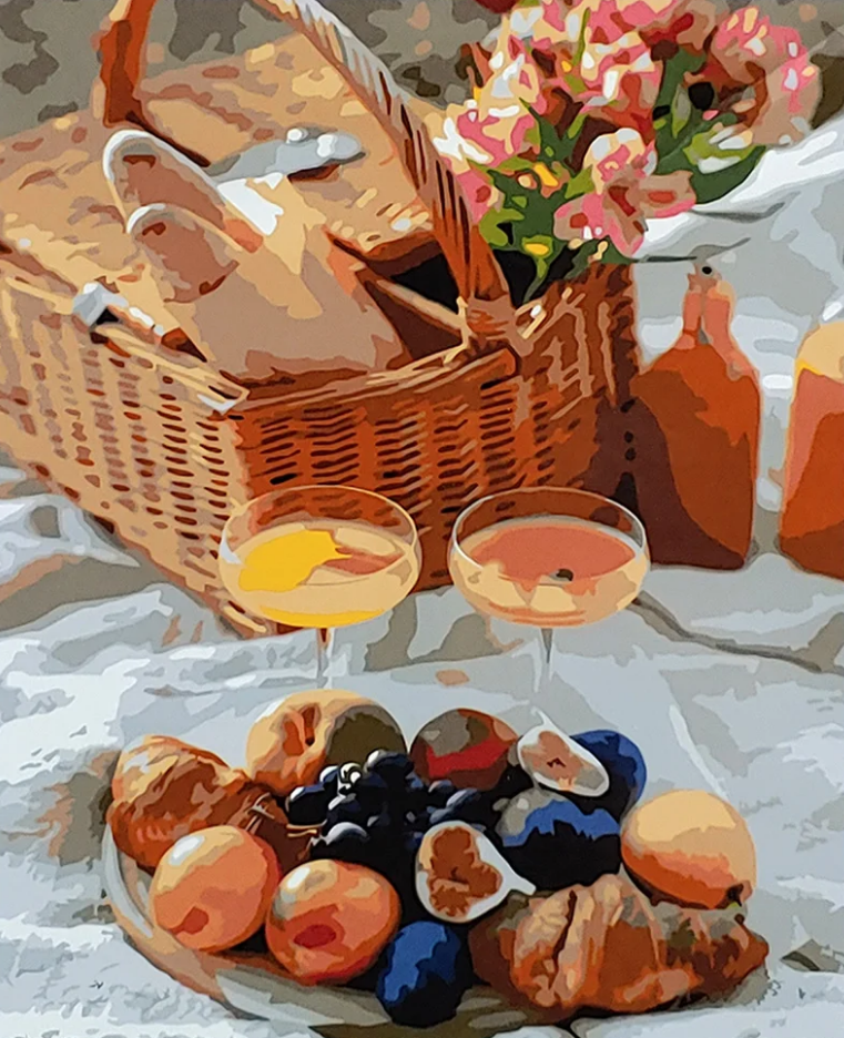 Картина по номерам Strateg Романтика пикника с лаком и уровнем 40x50 см (SY6663)