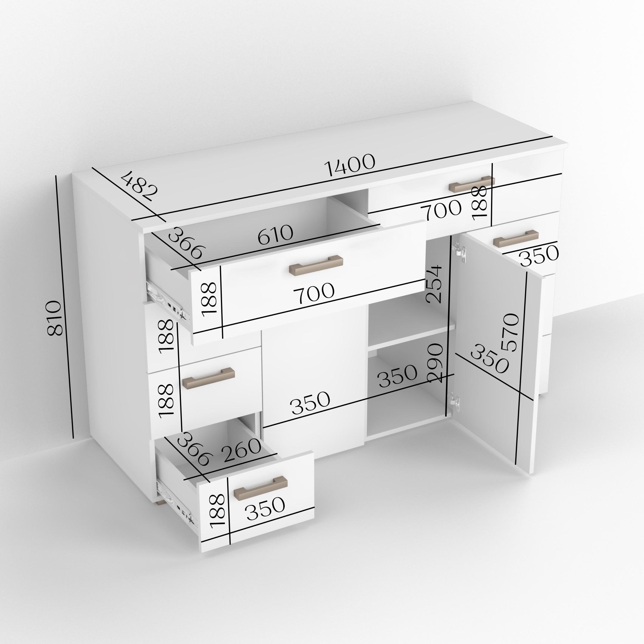 Комод Idea ТКБ-381.1 на 8 шухляд з дверима Венге темний (26718261) - фото 3