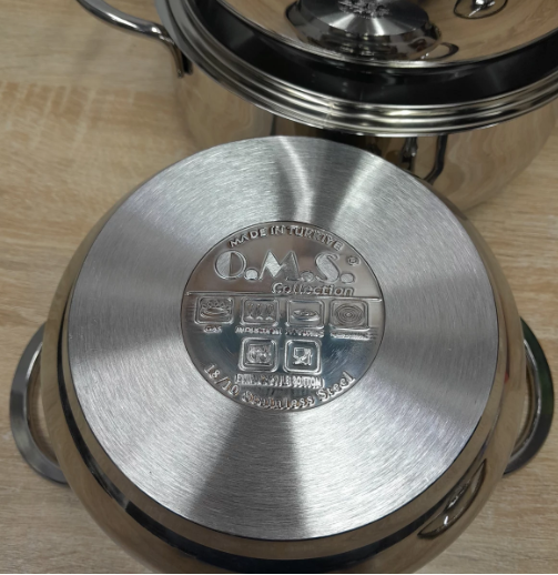 Набір каструль OMS з нержавіючої сталі 6 предметів (1032-S) - фото 4