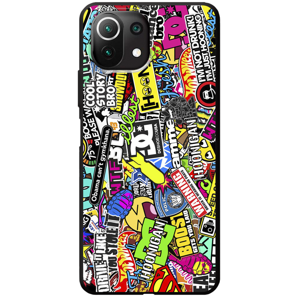 Чехол Boxface Xiaomi Mi 11 Lite Multicolored Inscriptions Черный силикон (42128-up880-44012)