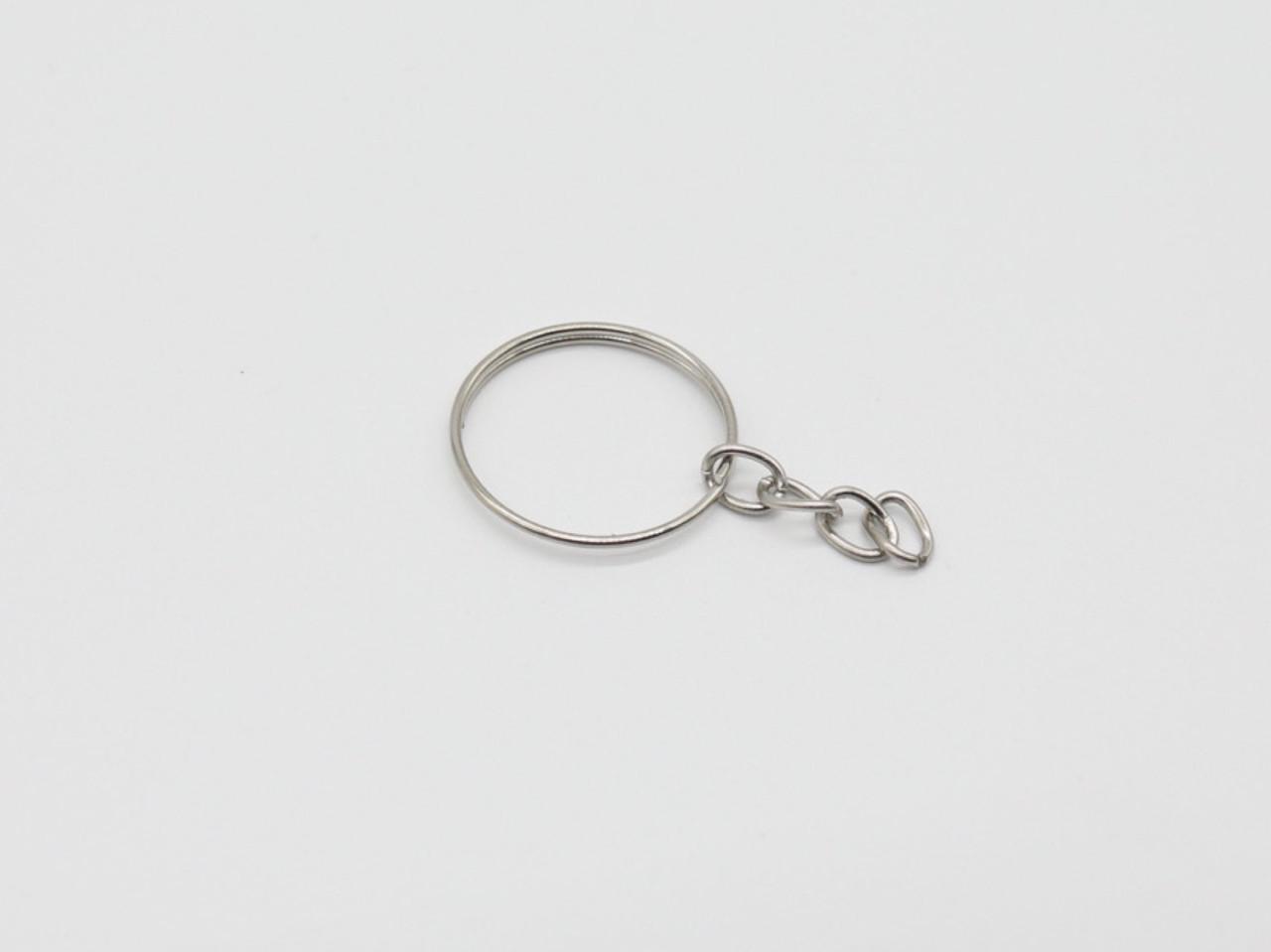 Кольцо для ключей с цепочкой 21 мм Серебряный (64493608)