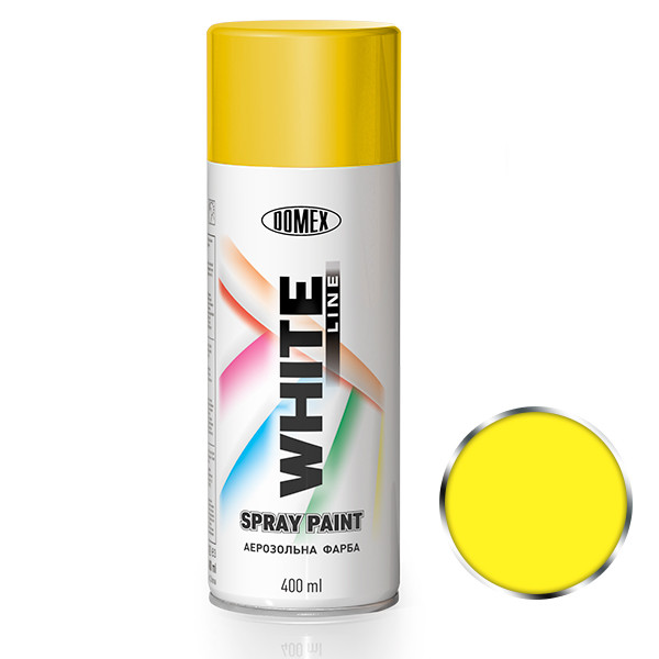 Аэрозольная краска Domex WHITE LINE флуоресцентная 400 мл RAL1026 Желтый (2609258688)