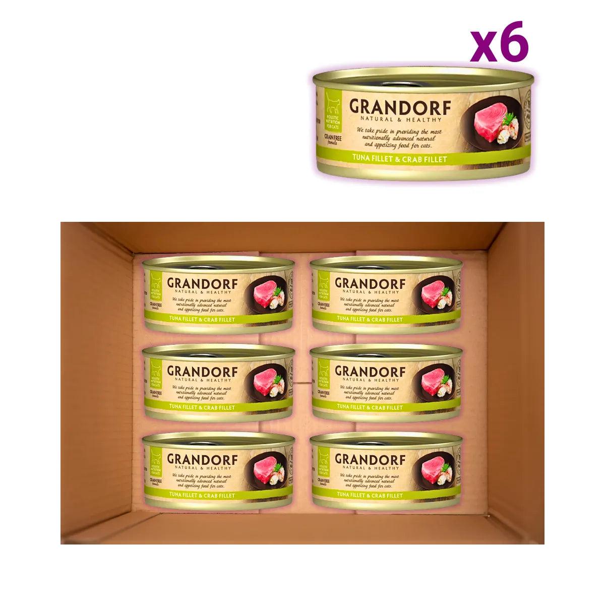 Корм для кошек влажный Grandorf Филе тоннеца и краба для взрослых кошек всех пород 70 г х 6 шт. (PGDCW1007) - фото 2