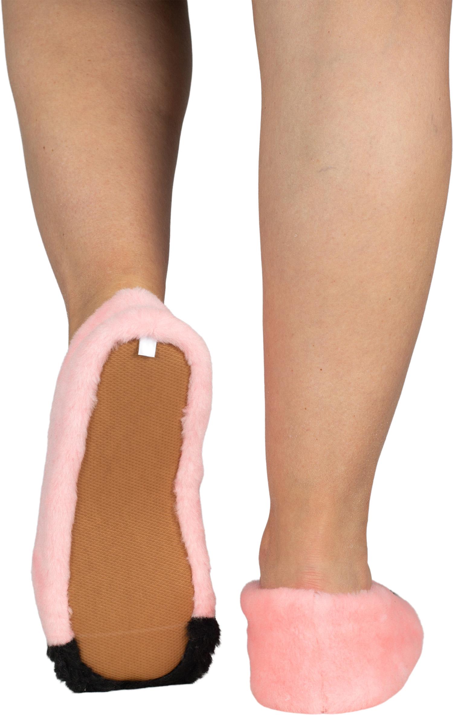 Домашние тапочки женские из шерсти утепленные закрытым носком р. 40 Розовый с черным (29070725) - фото 4