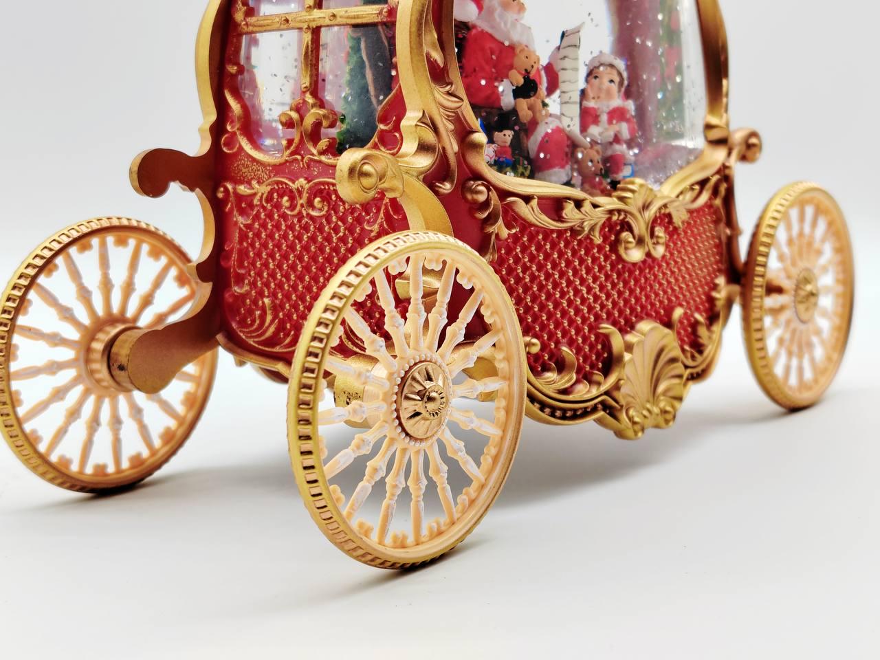 Ліхтар музичний новорічний Карета від батарейок та USB 26 см (26140883) - фото 3