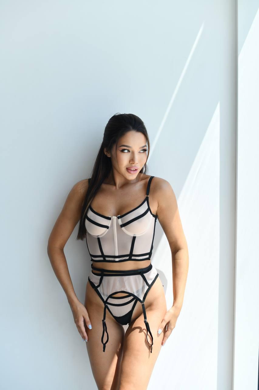 Нижнее белье DO2156 с корсетом S Бежевый/Черный