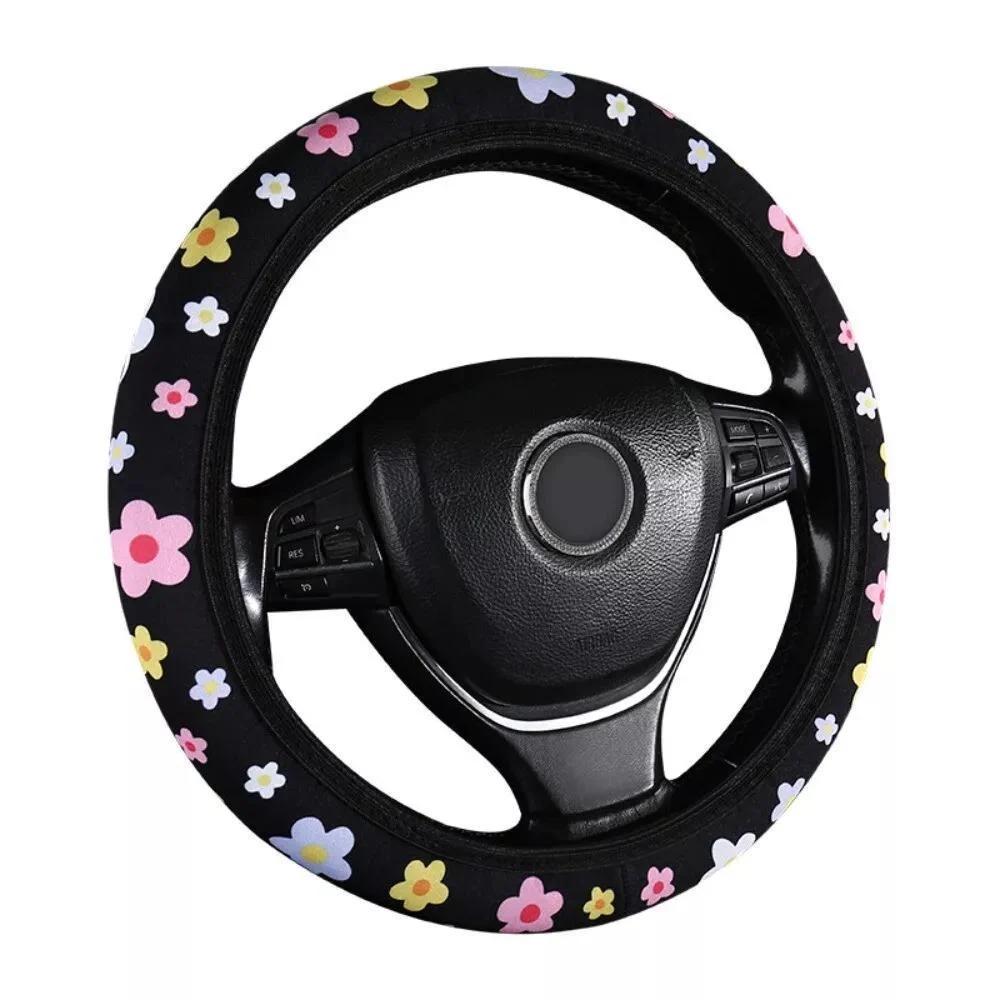 Чехол на руль с цветами М 37-39 Черный (2863300179)