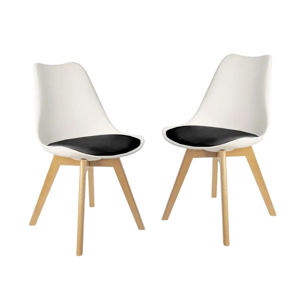 Кресло Bonro B-487 с черным сиденьем 2 шт. Белый (42400651)