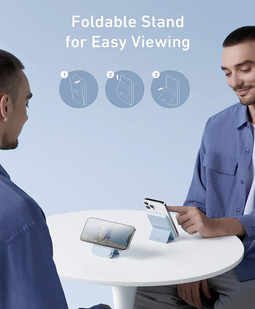 Повербанк Anker 622 Magnetic Magsafe iPhone 16/16 Pro/16 Pro Max iPhone 15/14/13/12 Series с подставкой 5000 mAh Blue (2083974090) - фото 4 Повербанк Anker 622 Magnetic Magsafe iPhone 16/16 Pro/16 Pro Max iPhone 15/14/13/12 Series с подставкой 5000 mAh Blue (2083974090) - фото 4