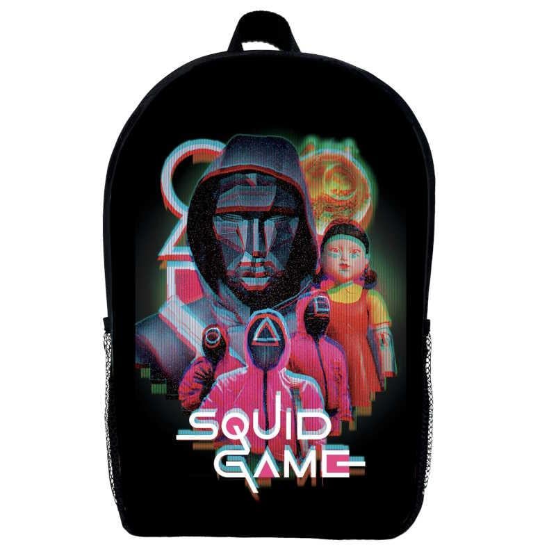 Школьный рюкзак с принтом Squid Game 07 39х27х14 см 14 л Черный (2501723188)