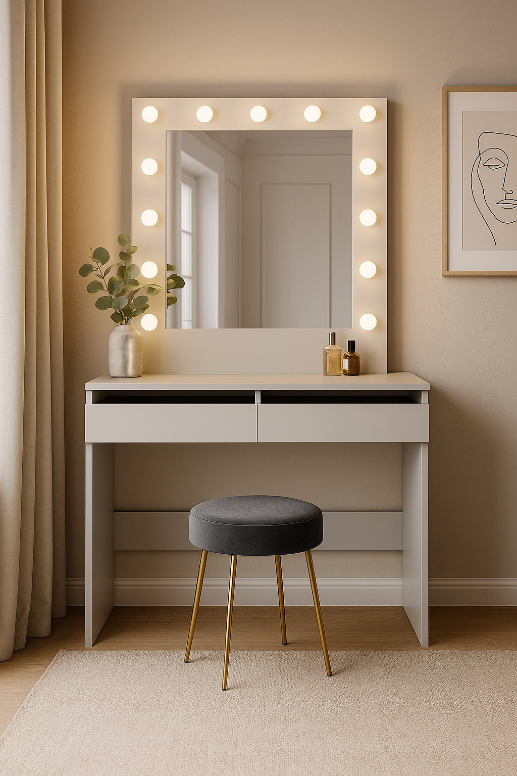 Столик туалетний LofTerno Head Malta 940х430х1400 мм Кашемір (TB32141400000) - фото 3 Столик туалетний LofTerno Head Malta 940х430х1400 мм Кашемір (TB32141400000) - фото 3