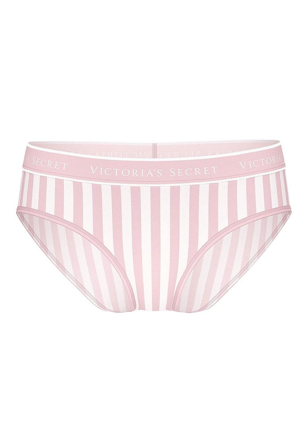 Трусики хлопковые в полоску Victoria's Secret Logo Cotton XL Розовый (00415923SPCXL)