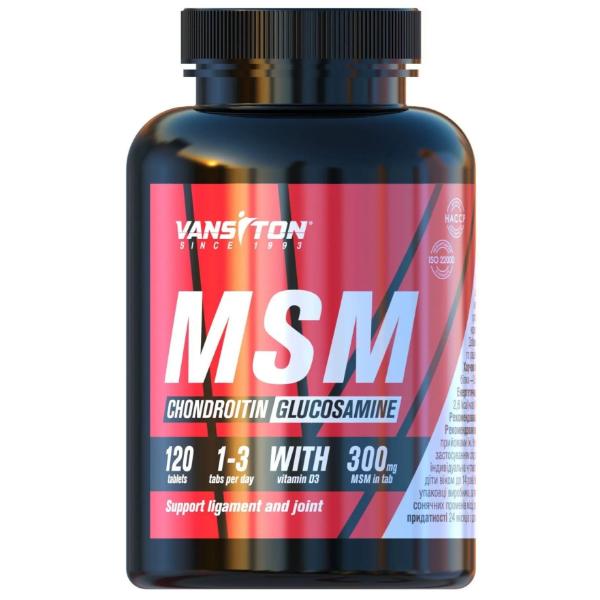 Хондропротектор Vansiton MSM Chondroitin Glucosamine 120 табл. (23469127)