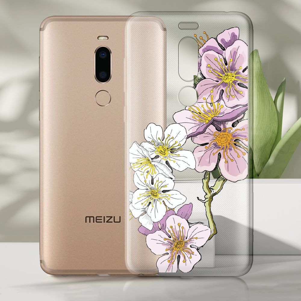 Чохол Boxface Meizu M8 Cherry Blossom Прозорий силікон (35852-cc4-35852) - фото 2