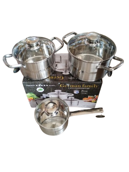 Набір каструль з кришками German Family GF-2071 нержавіюча сталь 6 пр. (GF-2071) - фото 2 Набір каструль з кришками German Family GF-2071 нержавіюча сталь 6 пр. (GF-2071) - фото 2