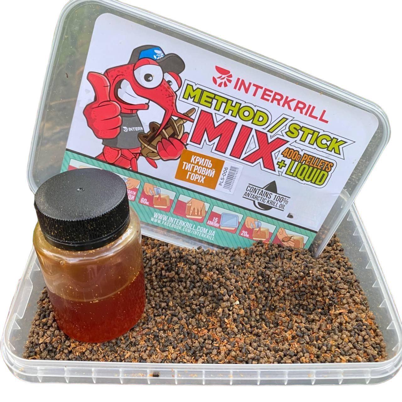 Підкормка INTERKRILL Flat Method Mix Stick Mix Кріль-тигровий горіх 400 г (360)