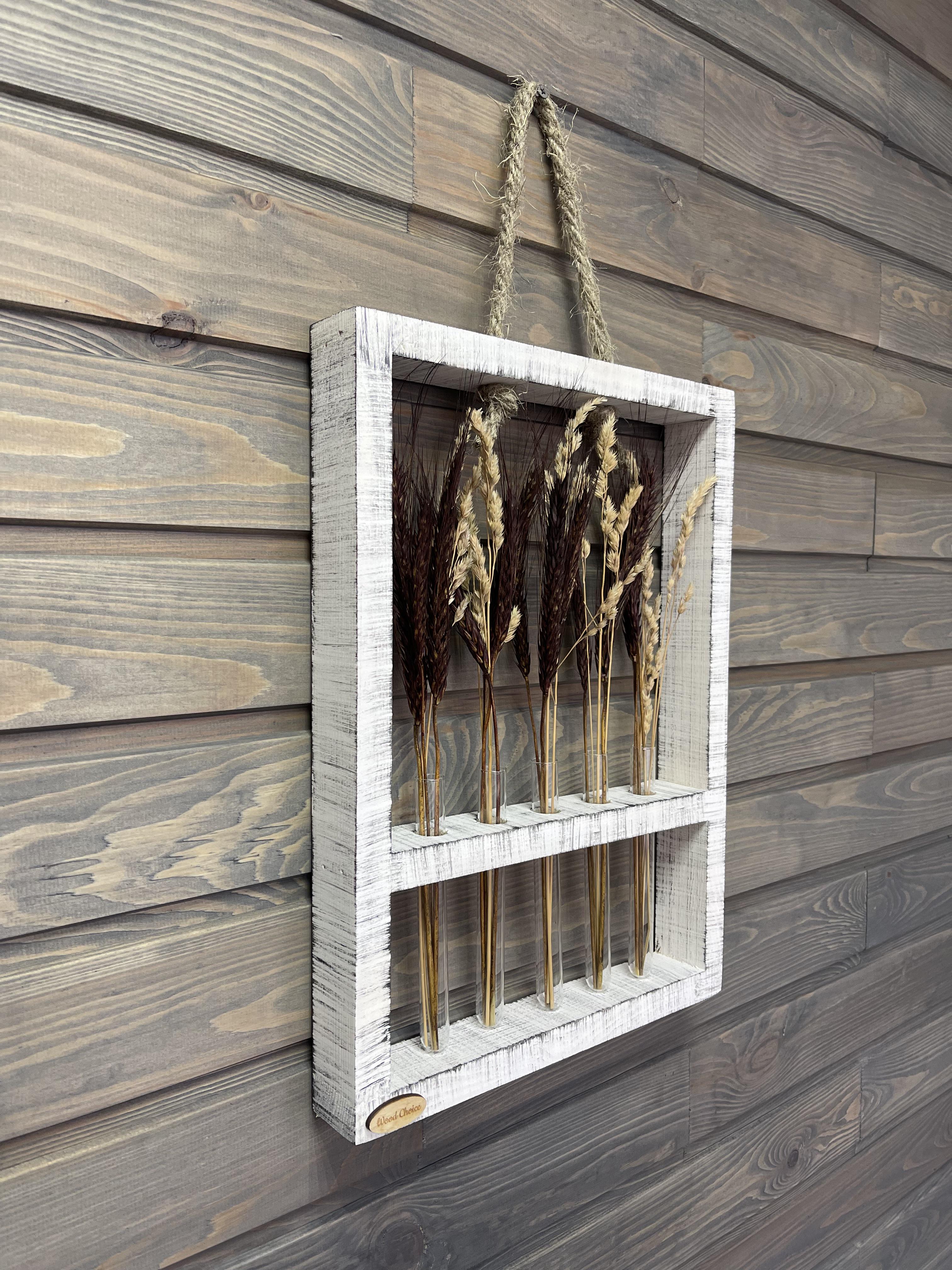 Подставка с колбами для цветов 29х40 5 шт. Бело-серый - фото 2