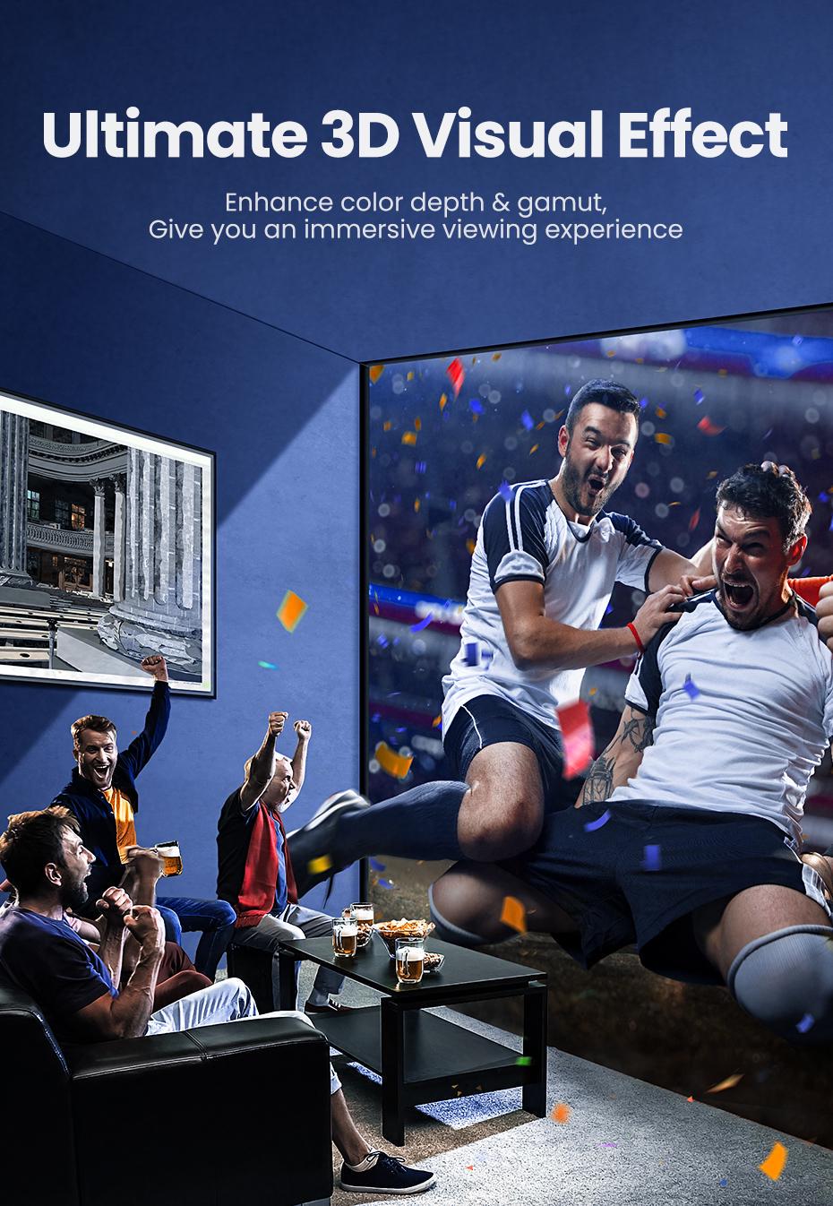 Кабель UGREEN HDMI 2.1 4K 120Hz 48 Гбит/с 3D Dolby Atmos HDR 10+ eARC HDCP 2.3 1080p 240Hz 3 м Черный (80404) - фото 6 Кабель UGREEN HDMI 2.1 4K 120Hz 48 Гбит/с 3D Dolby Atmos HDR 10+ eARC HDCP 2.3 1080p 240Hz 3 м Черный (80404) - фото 6