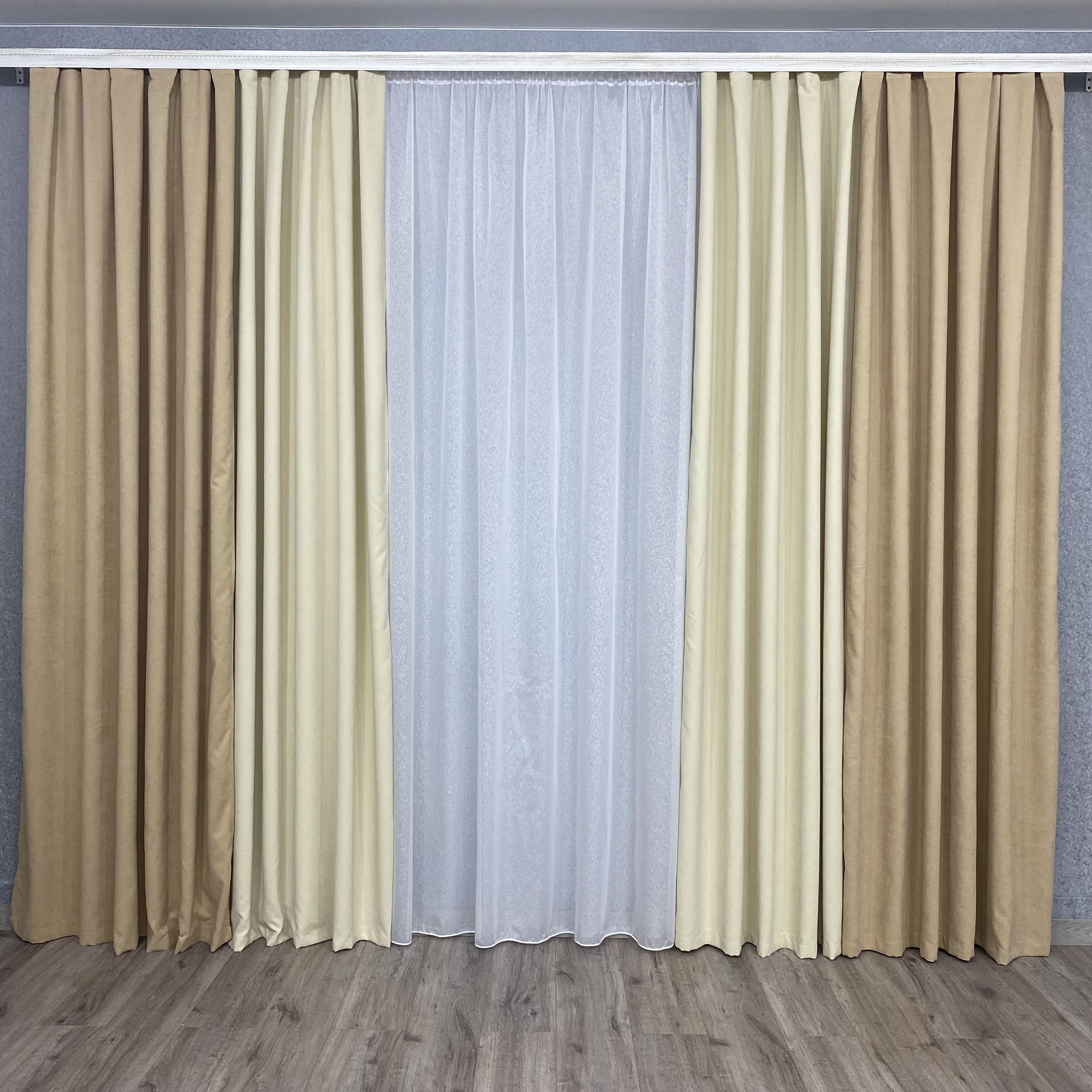 Шторы микровелюр TG Home Дуэт №450 1,50х2,70 м Бежево-кремовый (450-195/250) - фото 4 Шторы микровелюр TG Home Дуэт №450 1,50х2,70 м Бежево-кремовый (450-195/250) - фото 4