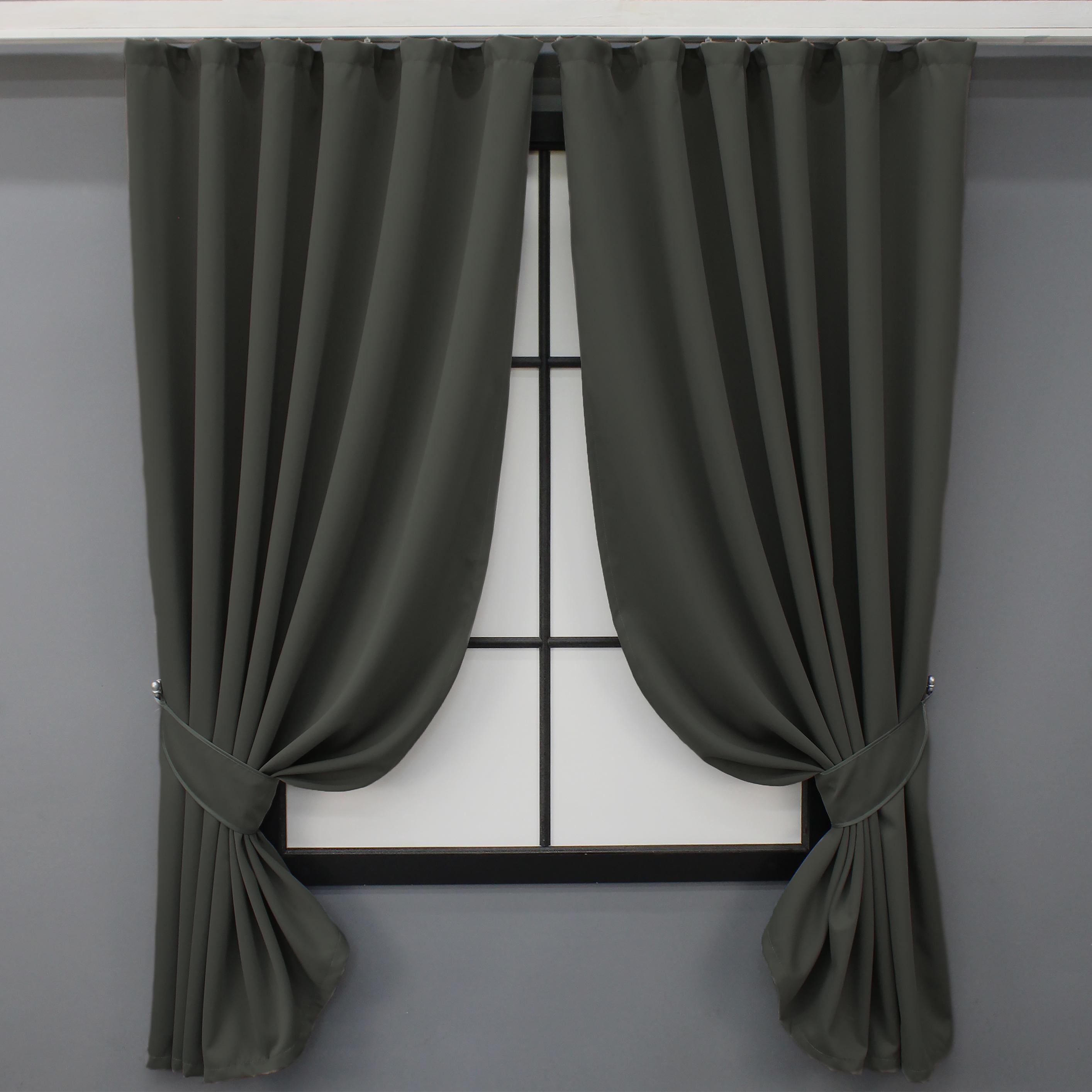 Комплект штор коротких VR-Textil Блэкаут Midnight № 1400ш 140х170 см 2 шт. Темно-серый (35-0161)