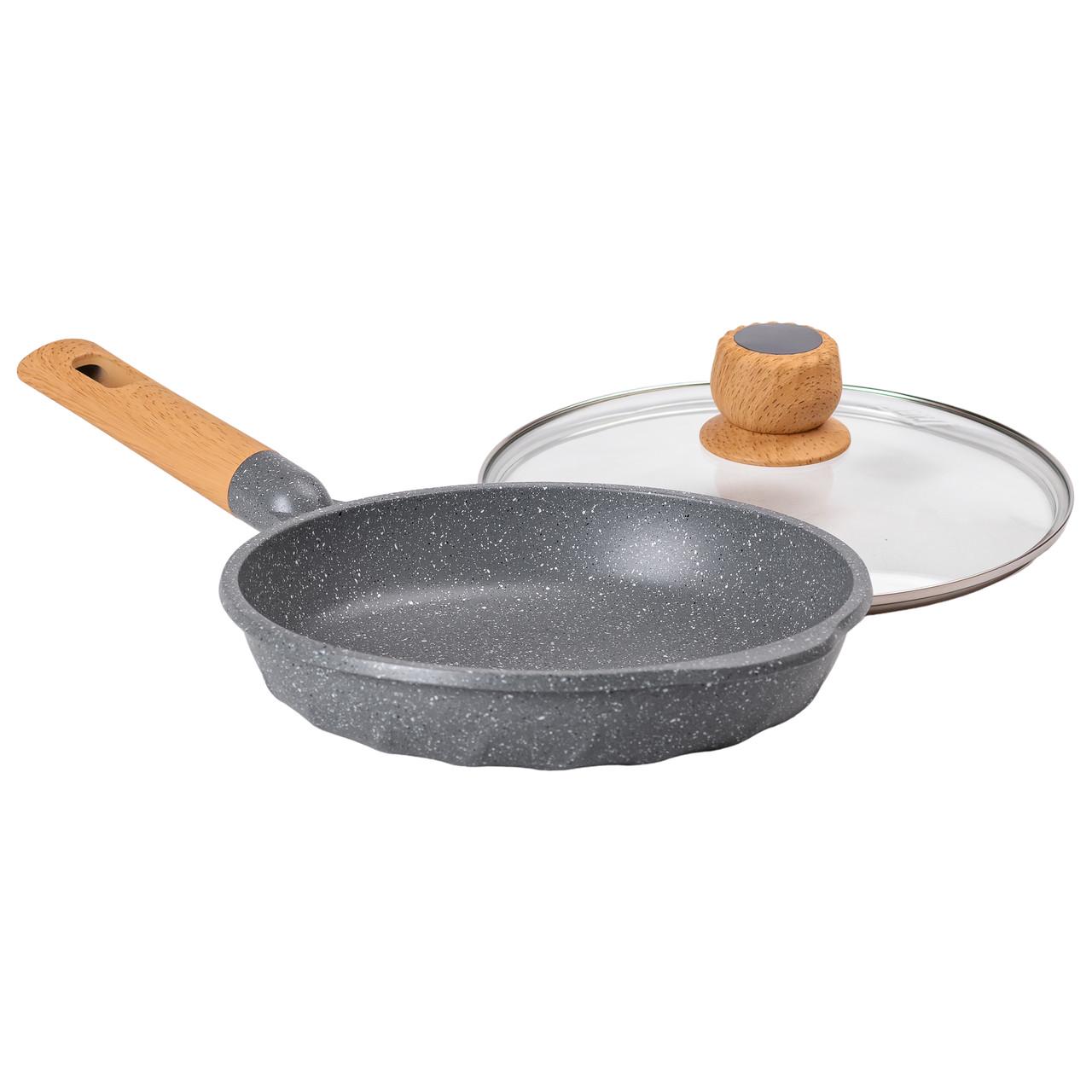 Сковорода алюмінієва MGC з мармуровим антипригарним покриттям 1,8 л 24 см Сірий - фото 4 Сковорода алюмінієва MGC з мармуровим антипригарним покриттям 1,8 л 24 см Сірий - фото 4