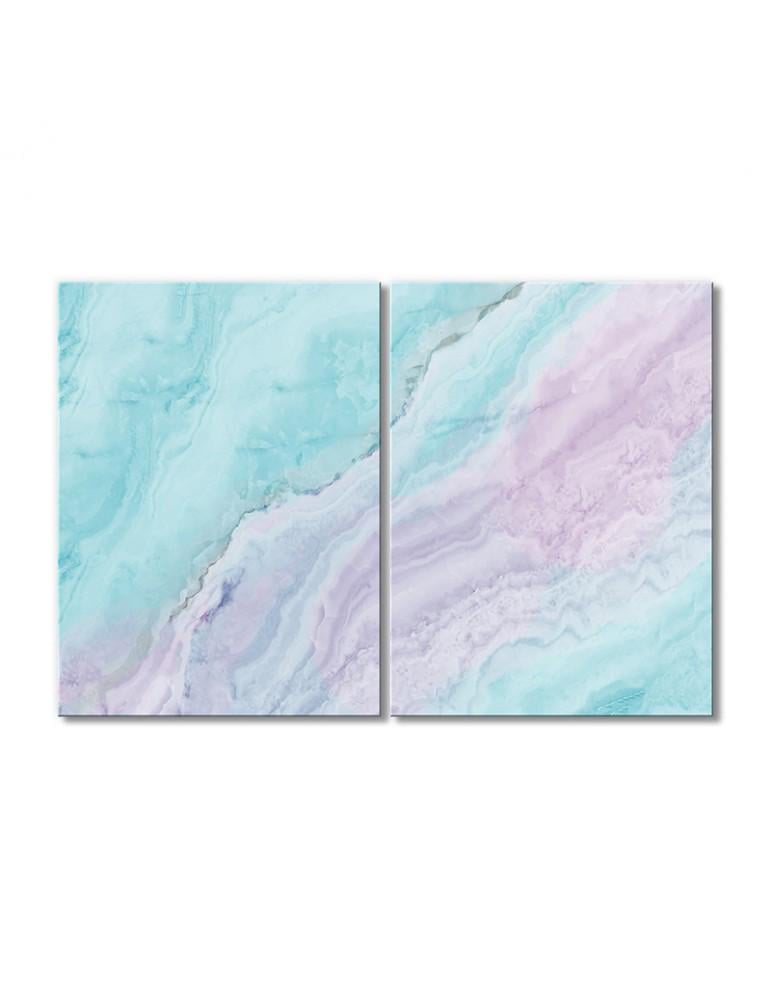 Картина модульная Салатово-розовый мрамор 2 модуля 30х45 см