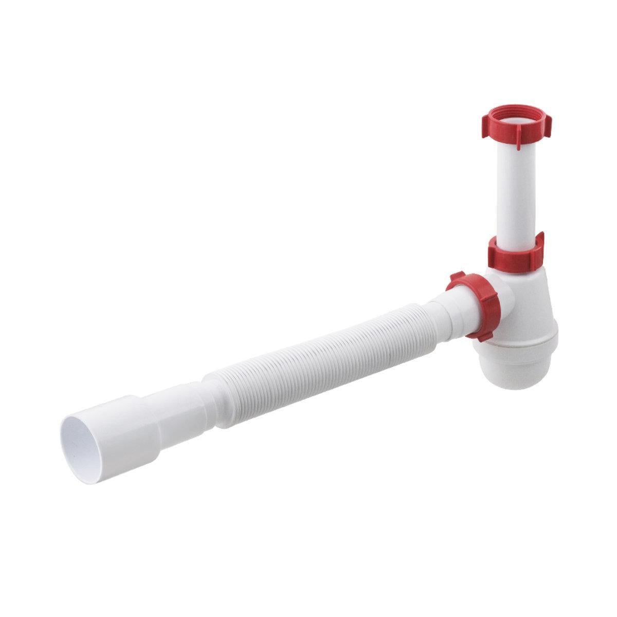 Сифон для умывальника Polmark PM 40 SF 10 01 1 1/4"x40 без выпуска с гофротрубой 40x40/50 мм (SW-80195)