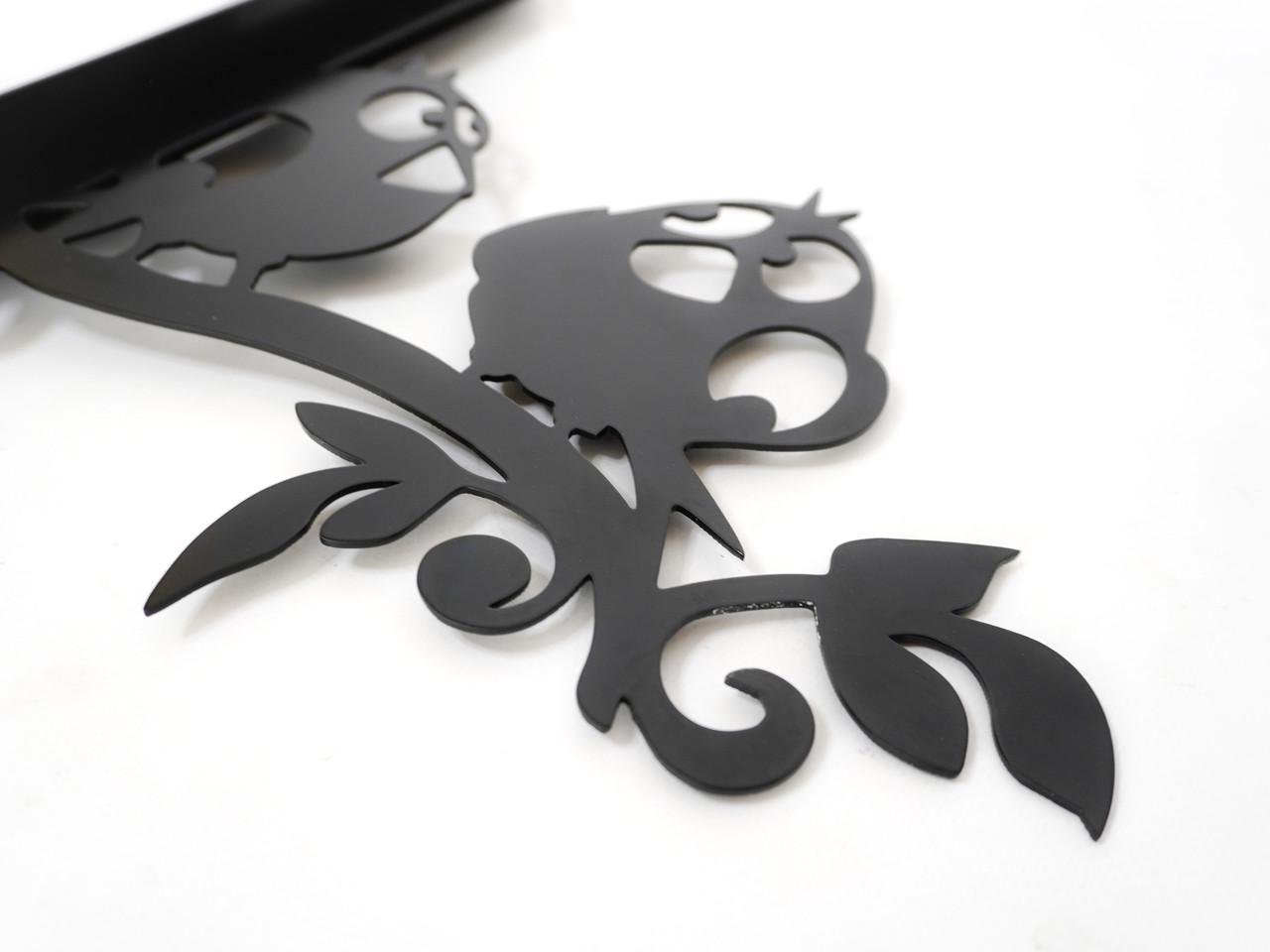 Кронштейн Смешные птички для кашпо с цветами метал Черный (М021) - фото 2 Кронштейн Смешные птички для кашпо с цветами метал Черный (М021) - фото 2