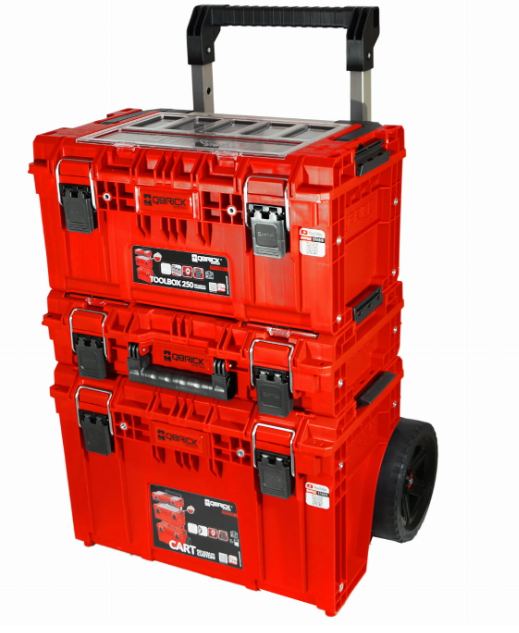 Набір ящиків для інструментів Qbrick System PRIME SET 2 RED Ultra HD модульні на колесах водонепроникні 535x327x775 мм