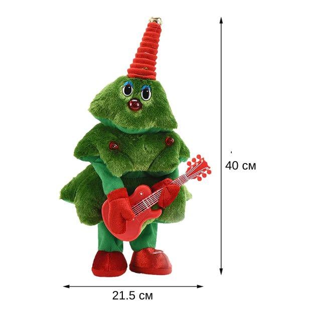 Ялинка іграшка яка співає і танцює новорічна танцююча з гітарою музична 40 см Зелений - фото 6 Ялинка іграшка яка співає і танцює новорічна танцююча з гітарою музична 40 см Зелений - фото 6