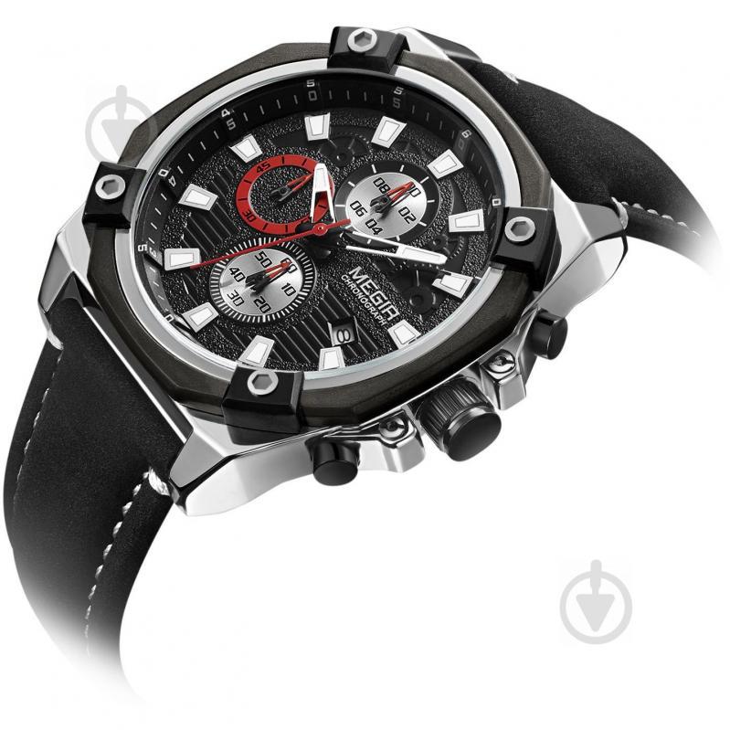 Часы Megir Silver Black MG2054 (ML2054GBK-1) - фото 3