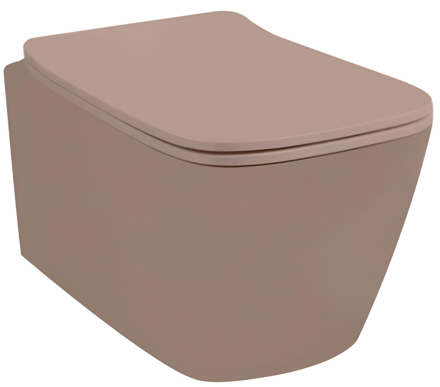 Унитаз подвесной ARTCERAM A16 Marrone Matera безободочный с крышкой (ASV003 41; 00_ASA001 41; 71)