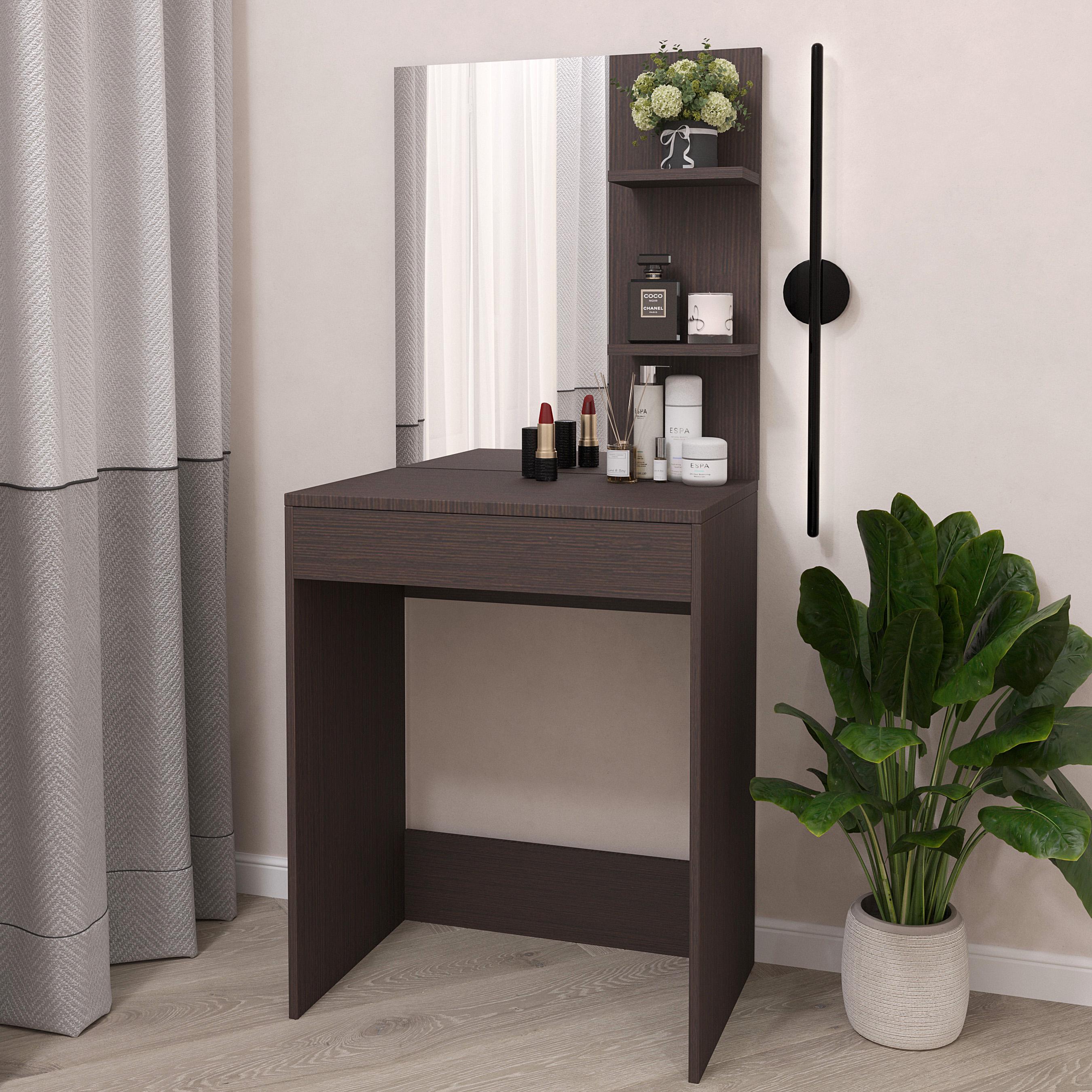 Туалетний столик 600х400 мм із дзеркалом 652х396 мм Венге (PS-14w) - фото 1 Туалетний столик 600х400 мм із дзеркалом 652х396 мм Венге (PS-14w) - фото 1