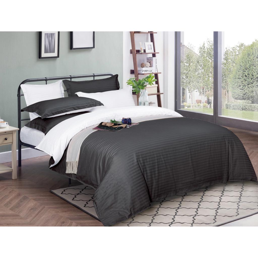 Комплект постельного белья MirSon Satin-Stripe 30-0012+30-0001 Vevina 220х240 см King Size (2200005258880)