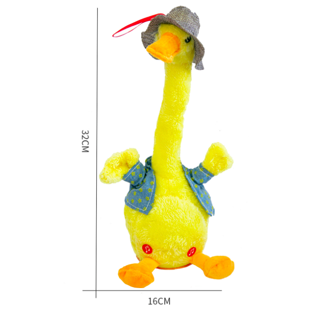 Интерактивная игрушка Dancing duck Танцующая утка в шляпке Желтый - фото 4