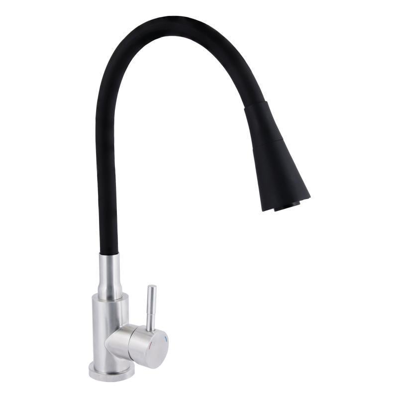 Смеситель для кухни с гибким изливом Lidz Aria 015F31 LDARI015F31BNK31872 Black/Nickel