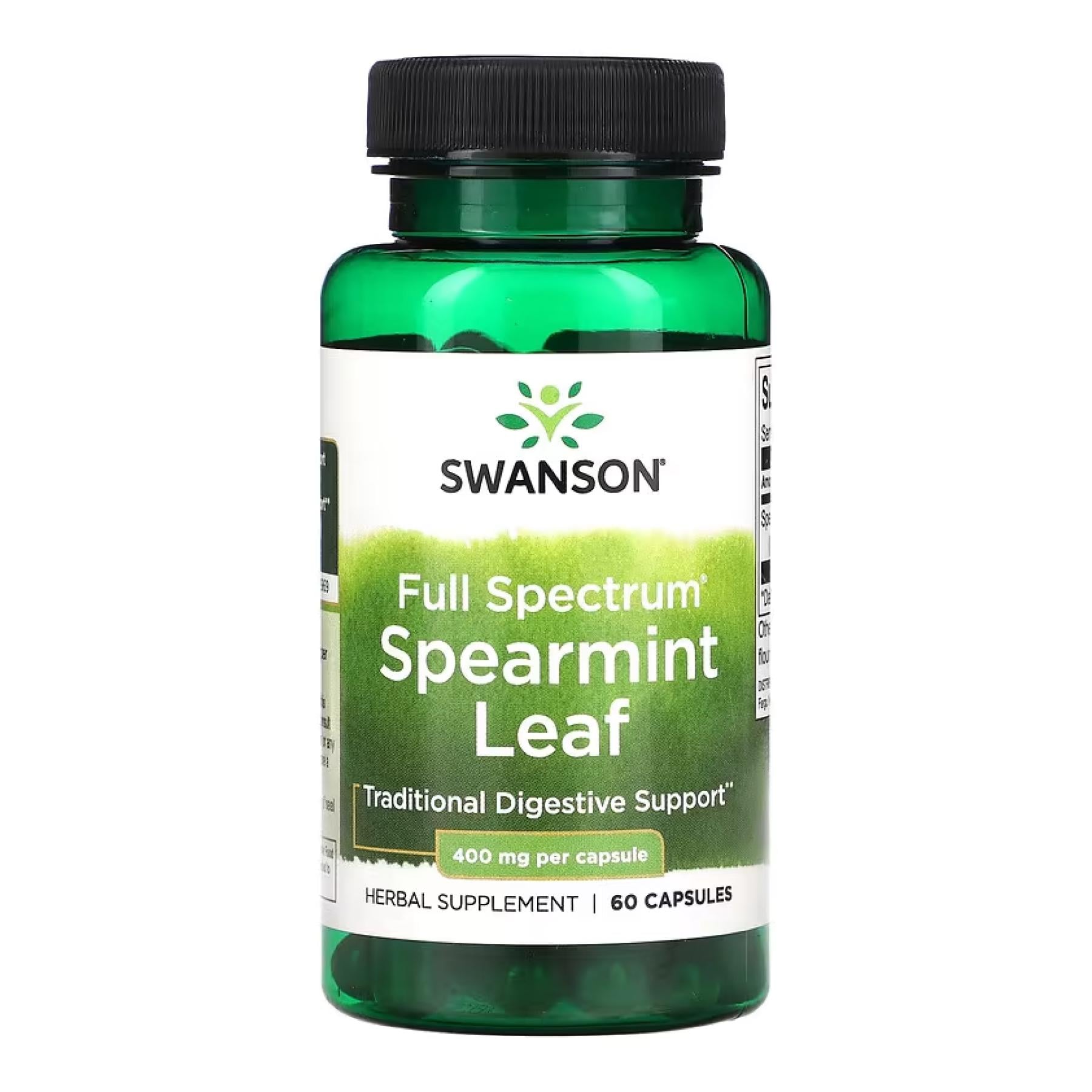 Листья зеленой мяты Swanson Full Spectrum Spearmint Leaf 400 мг 60 кап.