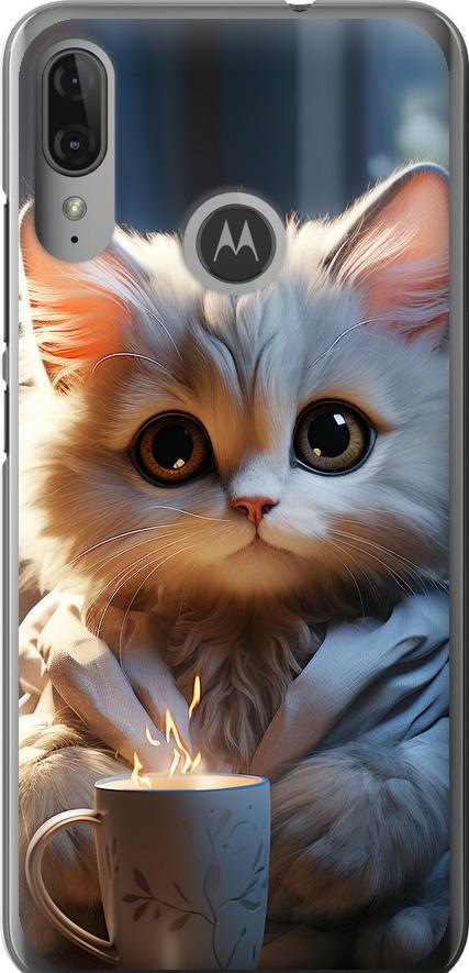 Чехол на Motorola Moto E6 Plus White cat (5646u-1780-42517)