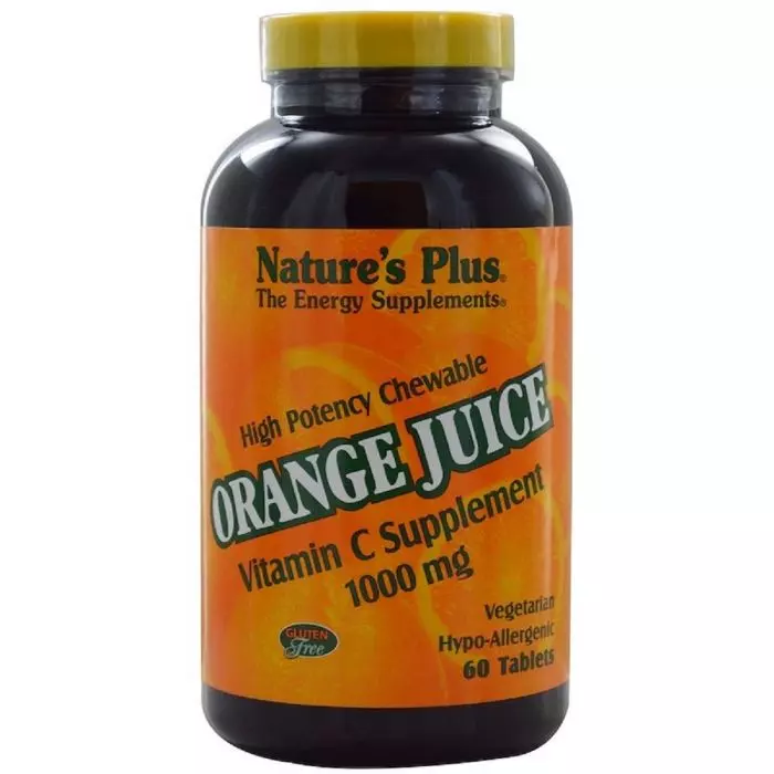 Витамин С Nature's Plus Orange Juice 1000 мг 60 жевательных таблеток (NTP2468)