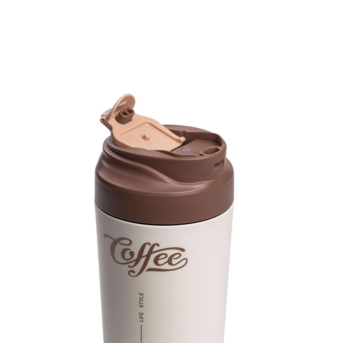 Термокружка Coffee з керамічною колбою 480 мл Коричневий (HP-14-14BR) - фото 2 Термокружка Coffee з керамічною колбою 480 мл Коричневий (HP-14-14BR) - фото 2