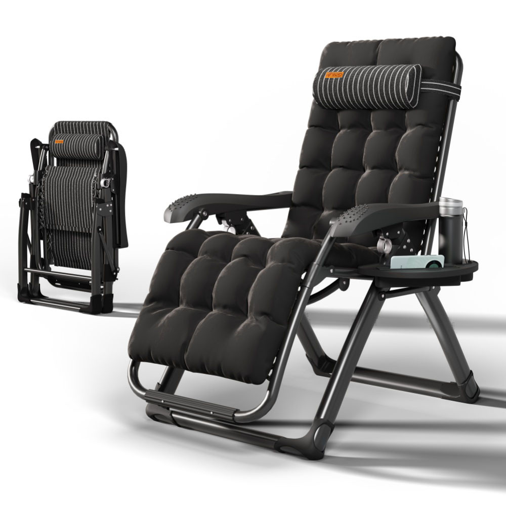 Шезлонг садовый Zero Gravity WCG S13-PP Mafia с подушкой/матрасом Черный (S13-PP 1) - фото 6