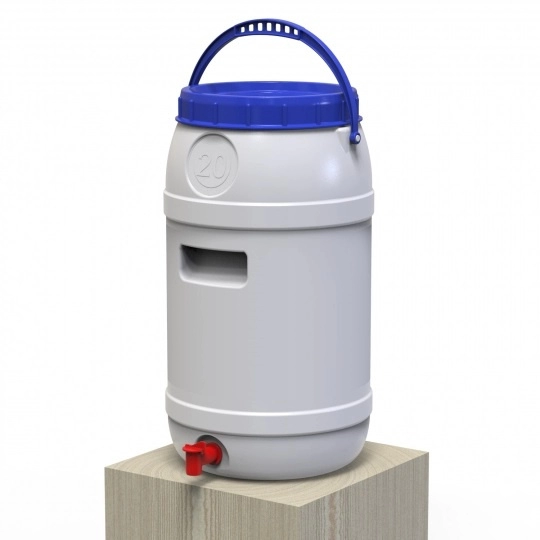 Бидон Европласт дужка пищевой с пластиковым краном 20 л (2497)